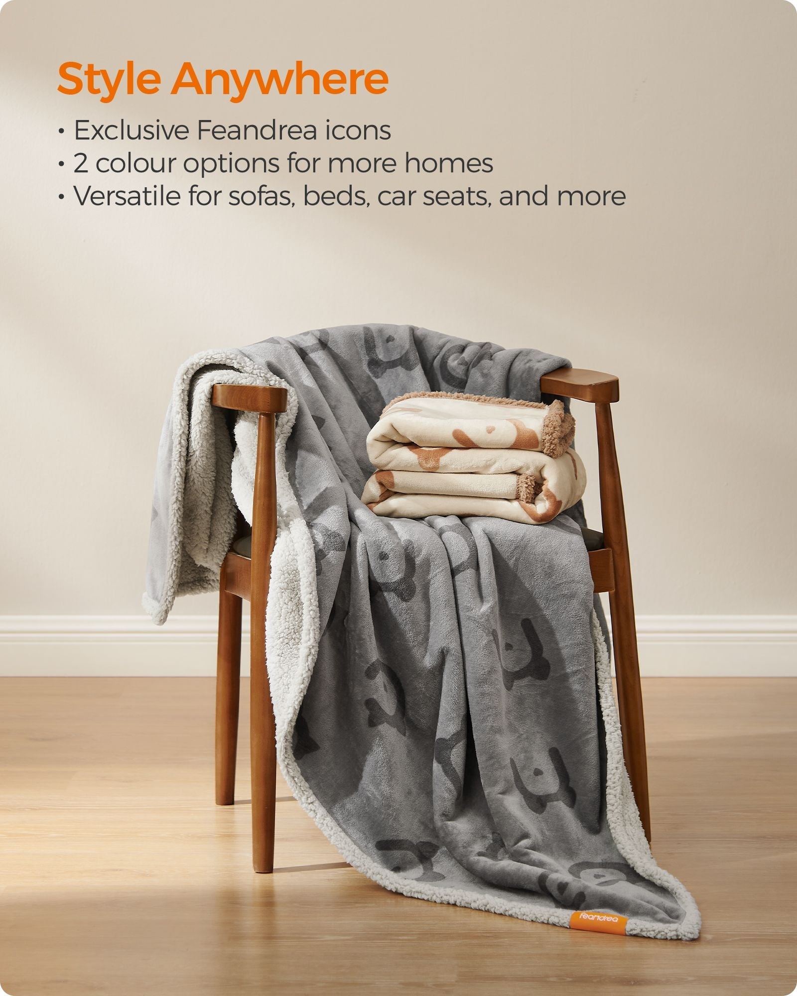 XXXL Waterproof Sherpa Fleece Dog Blanket – Sherpa Fleece – Grey – Reversible and Machine Washable
