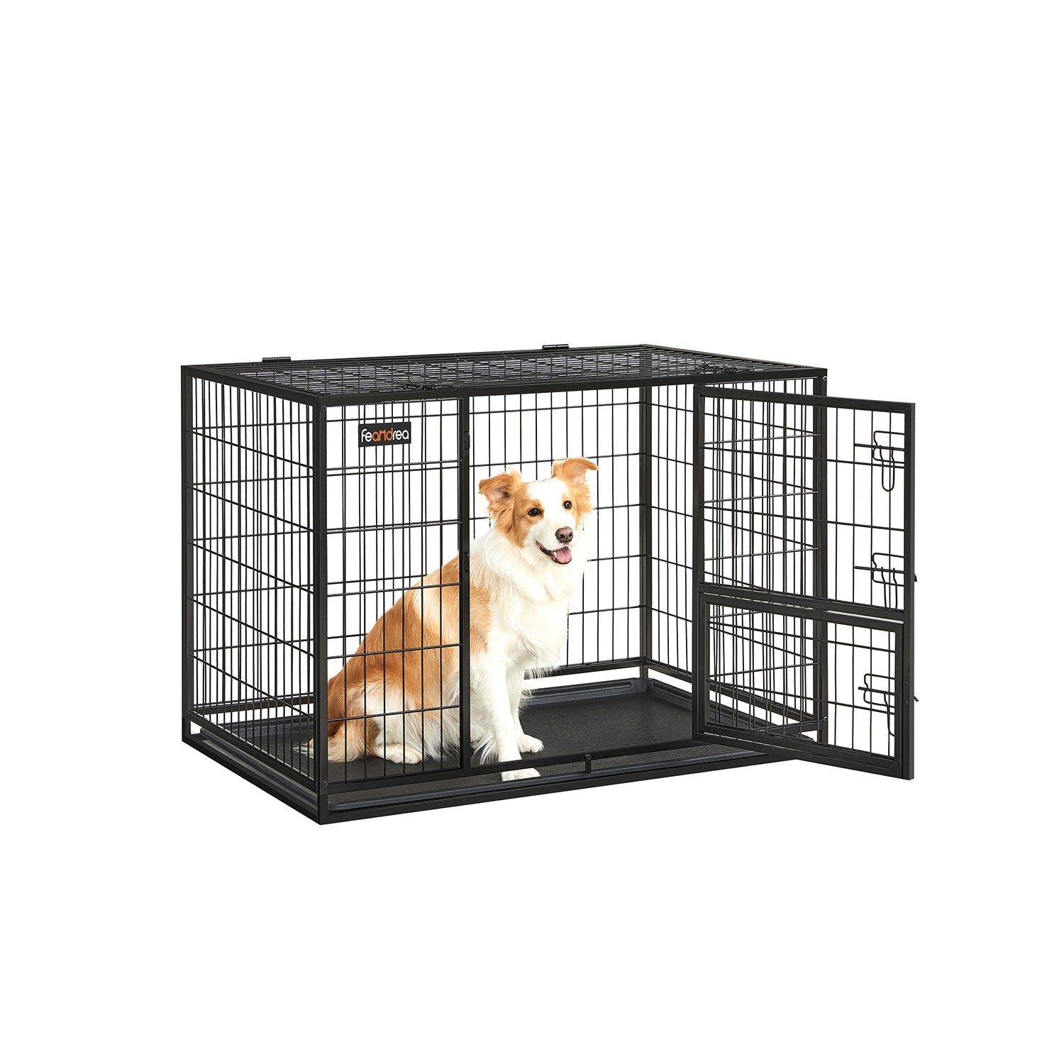 Heavy-Duty Dog Crate – Metal – Black – XL with Removable Doors and Easy Cleaning