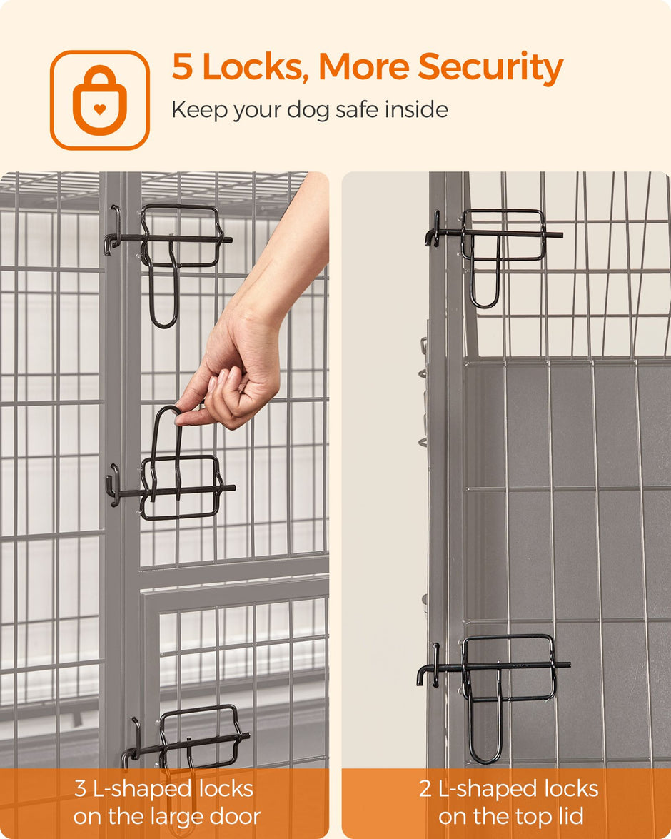 Heavy-Duty Dog Crate – Metal – Black – XL with Removable Doors and Easy Cleaning