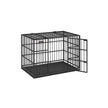 Heavy-Duty Dog Crate – Metal – Ink Black – Removable Top Door and Tray, Double Doors, Easy Cleaning