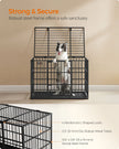 Heavy-Duty Dog Crate – Metal – Ink Black – Removable Top Door and Tray, Double Doors, Easy Cleaning
