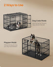 Heavy-Duty Dog Crate – Metal – Ink Black – Removable Top Door and Tray, Double Doors, Easy Cleaning