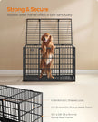 Heavy-Duty Dog Crate – Steel – Ink Black – Removable Top Door and Tray, Double Doors, Easy Cleaning