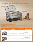 Heavy-Duty Dog Crate – Steel – Ink Black – Removable Top Door and Tray, Double Doors, Easy Cleaning