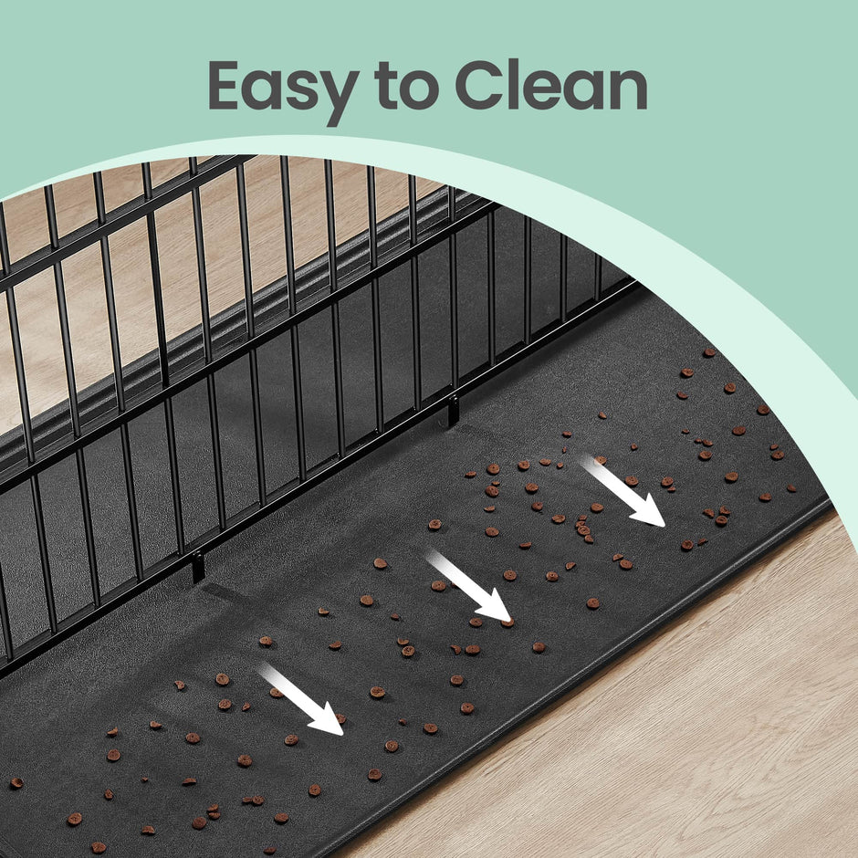 Dog Kennel – Heavy-Duty Metal – Black – Detachable Top with Double Doors