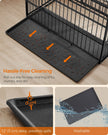 Heavy-Duty Dog Crate – Steel – Ink Black – Removable Top Door and Tray, Double Doors, Easy Cleaning