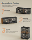 Heavy-Duty Dog Crate Cage – Metal – Ink Black – Expandable with Removable Tray and Lockable Wheels