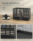 Heavy-Duty Dog Crate Cage – Metal – Ink Black – Expandable with Removable Tray and Lockable Wheels