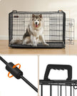 Foldable Dog Crate – Metal – Ink Black – 2 Doors with Tray, XXXL 106 x 77.5 x 70 cm