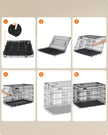 Dog Cage – Metal – Black – Folding Design with Two Doors and Removable Tray