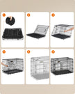 Foldable Dog Crate – Metal – Ink Black – 2 Doors with Tray, XXXL 106 x 77.5 x 70 cm