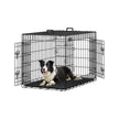 Folding Dog Crate – Metal – Black – Double Door with Tray, XXL 106 x 77.5 x 70 cm