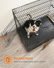 Folding Dog Crate – Metal – Black – Double Door with Tray, XXL 106 x 77.5 x 70 cm