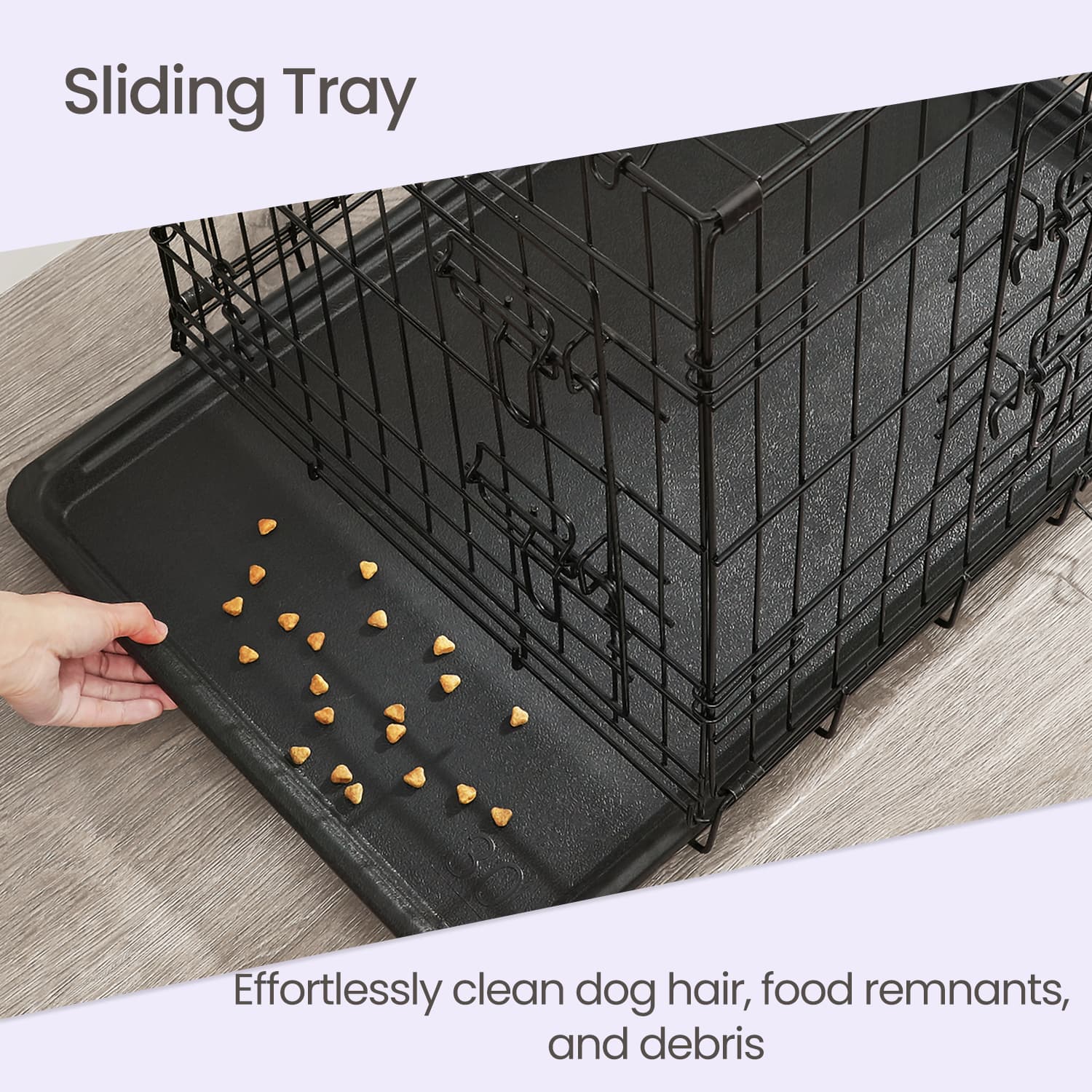 Foldable Dog Crate – Metal – Black – Extra Large with Removable Tray