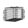 Folding Metal Dog Crate – Steel – Black – Double Door with Removable Tray, 48