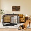 Foldable Metal Dog Crate – Black – XXL Size with Removable Tray