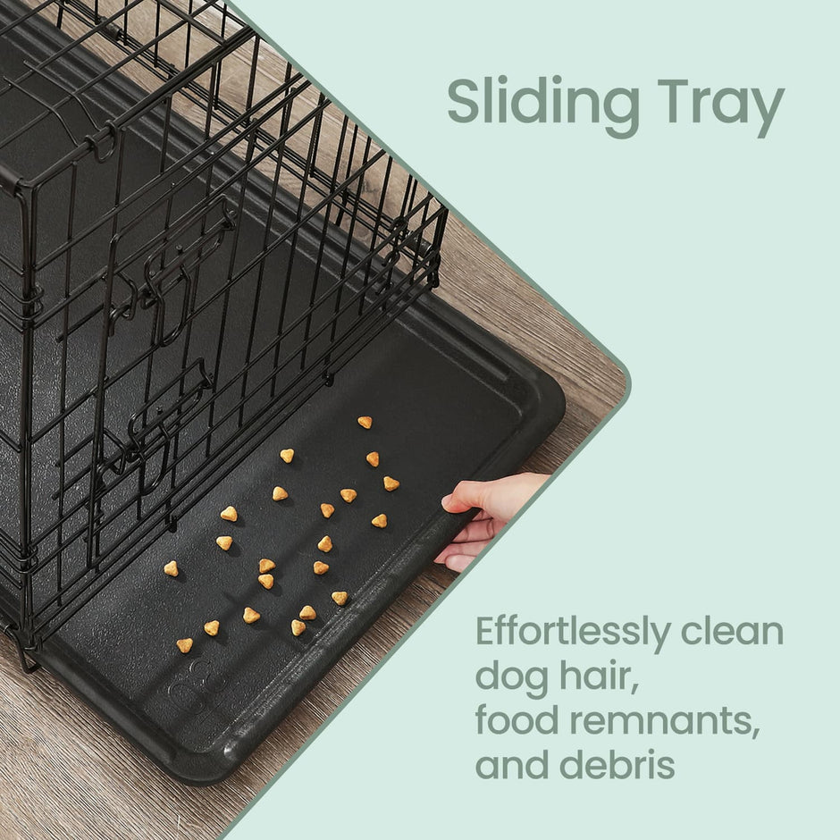 Foldable Metal Dog Crate – Black – XXL Size with Removable Tray