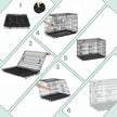 Foldable Metal Dog Crate – Black – XXL Size with Removable Tray