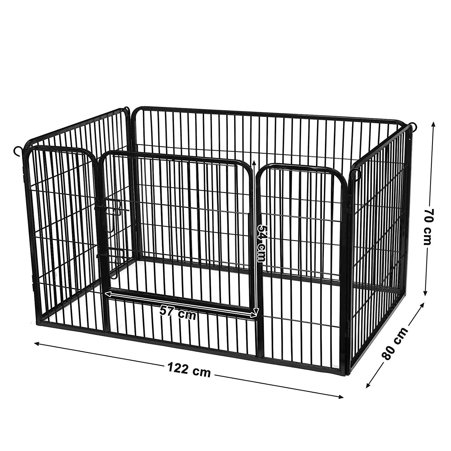 Puppy Playpen – Metal – Black – Foldable Pet Exercise Enclosure