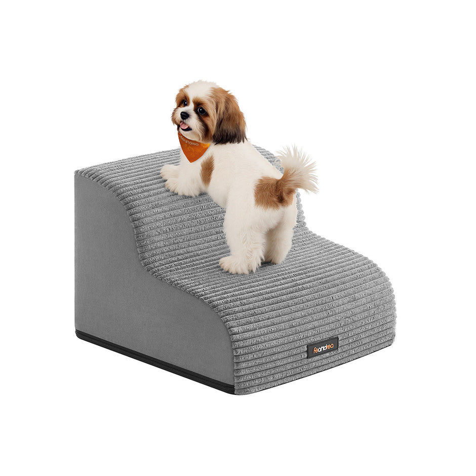 Dog Stairs – Waterproof PPS – Dove Grey – Gentle Slope with Anti-Slip Design