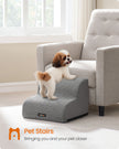 Dog Stairs – Waterproof PPS – Dove Grey – Gentle Slope with Anti-Slip Design