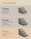 Dog Stairs – Waterproof PPS – Dove Grey – Gentle Slope with Anti-Slip Design