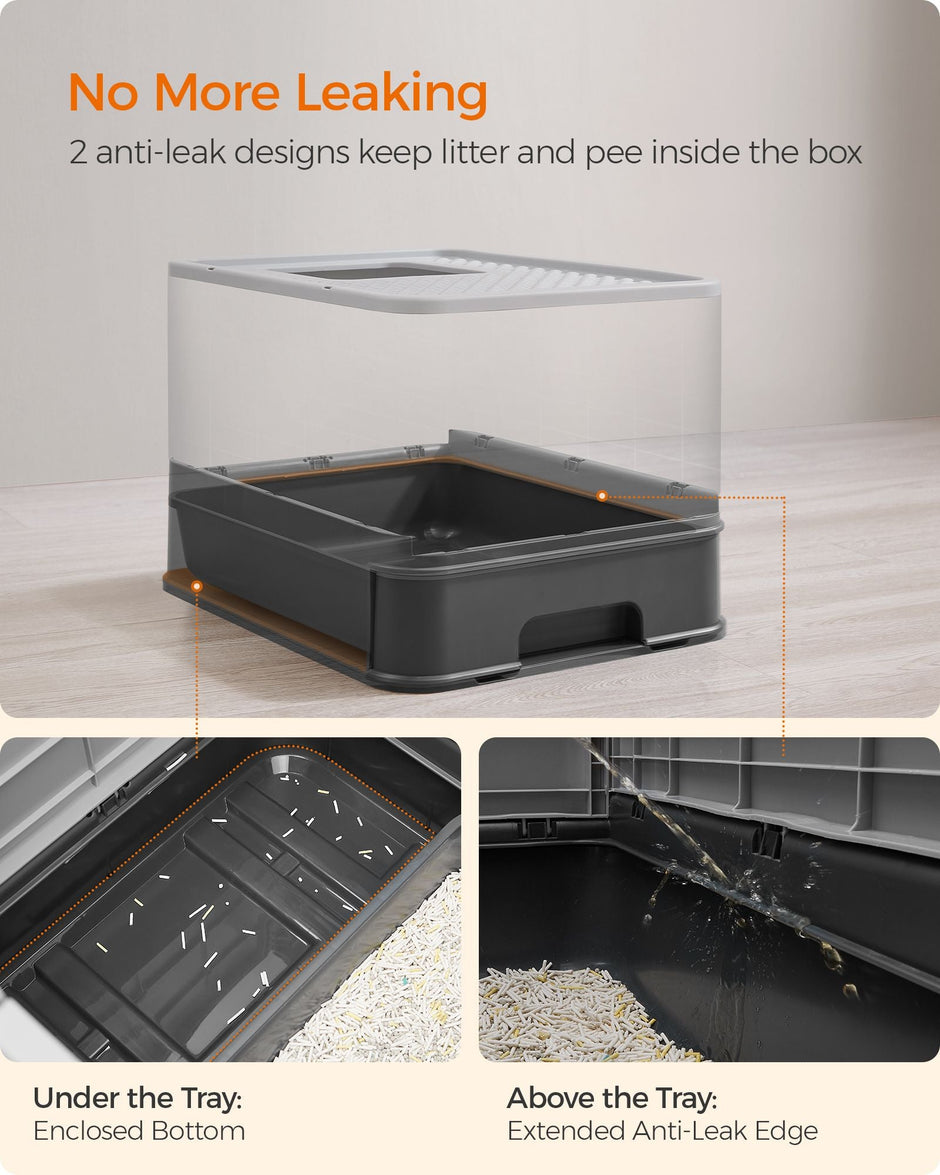 Hidden Cat Litter Box – Wood – Beige – Spacious Design with Slide-Out Tray and Hood