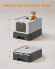 Hidden Cat Litter Box – Wood – Beige – Spacious Design with Slide-Out Tray and Hood