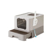 Covered Cat Litter Box – Plastic – Hidden – Spacious Design with Slide-Out Tray and Accessories