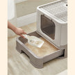 Covered Cat Litter Box – Plastic – Hidden – Spacious Design with Slide-Out Tray and Accessories