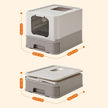 Covered Cat Litter Box – Plastic – Hidden – Spacious Design with Slide-Out Tray and Accessories