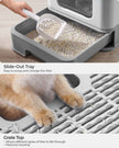 Cat Litter Box – Wood – Dark Brown – Hidden Design with Slide-Out Tray and Accessories