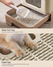 Hidden Cat Litter Box – Plastic – Neutral Color – Spacious Design with Slide-Out Tray and Lid