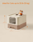 Hidden Cat Litter Box – Plastic – Neutral Color – Spacious Design with Slide-Out Tray and Lid