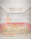 Hidden Cat Litter Box – Wood – Jelly Pink and White – Spacious with Slide-Out Tray and Hood