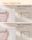 Hidden Cat Litter Box – Wood – Jelly Pink and White – Spacious with Slide-Out Tray and Hood