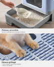 Hidden Cat Litter Box – MDF – Pale Blue and Grey – Spacious with Slide-Out Tray and Hood
