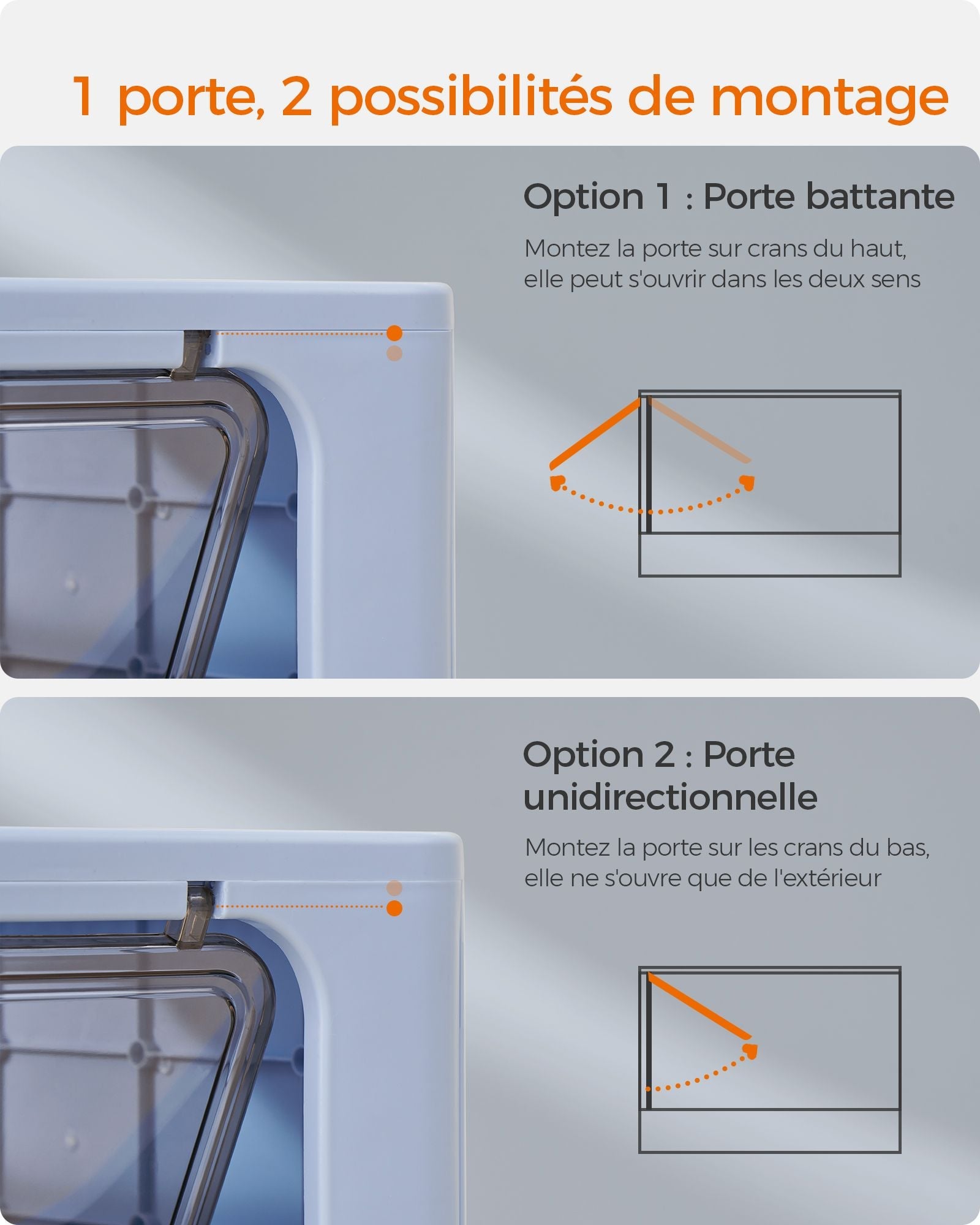 Hidden Cat Litter Box – MDF – Pale Blue and Grey – Spacious with Slide-Out Tray and Hood
