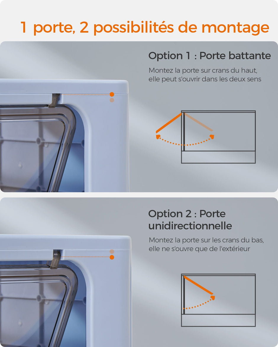 Hidden Cat Litter Box – MDF – Pale Blue and Grey – Spacious with Slide-Out Tray and Hood