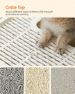 Large Cat Litter Tray – Plastic – Hidden Design – Slide-Out Tray with Scoop and Brush, Anti-Tracking and Anti-Leaking