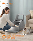 Enclosed Cat Litter Box – Stainless Steel – Dove Grey – XL with Flip Lid and Leak-Proof Design