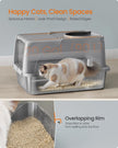 Enclosed Cat Litter Box – Stainless Steel – Dove Grey – XL with Flip Lid and Leak-Proof Design