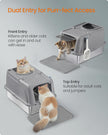 Enclosed Cat Litter Box – Stainless Steel – Dove Grey – XL with Flip Lid and Leak-Proof Design