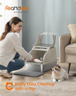 XL Stainless Steel Cat Litter Box – Beige Cappuccino – Leak-Proof Design with Dual Entry