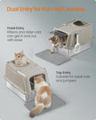 XL Stainless Steel Cat Litter Box – Beige Cappuccino – Leak-Proof Design with Dual Entry