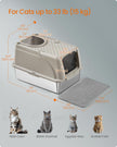 Enclosed Cat Litter Box – Stainless Steel – Dove Grey – XL with Flip Lid and Leak-Proof Design