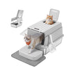 Stainless Steel Cat Litter Box - 60L - Stainless Steel - Flip Lid - 2 Doors
