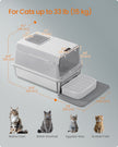Stainless Steel Cat Litter Box - 60L - Stainless Steel - Flip Lid - 2 Doors