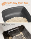 Open Top Litter Box – Plastic – Slate Grey – High Sided with Scoop for Large Cats and Kittens