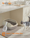 Open Top Litter Box – Plastic – Slate Grey – High Sided with Scoop for Large Cats and Kittens
